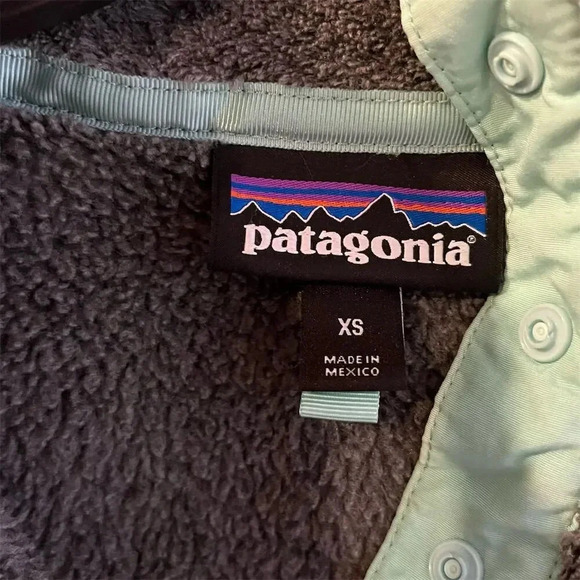 Patagonia Women's Snap-T Fleece Pullover Jacket XS Gray Mint Green - Picture 3 of 8